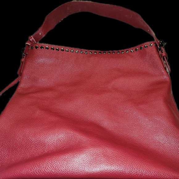 LAGGO REED-Red studded leather Tote - Picture 5 of 6
